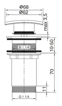 Заглушка Click-clack для квадратного сифона IRS284