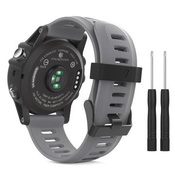 SZARY Silikonowy Pasek Garmin FENIX 3 / 3HR / 5X