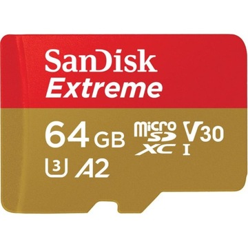 SANDISK MICROSDXC 64 ГБ EXTREME UHS-3 V30 160 МБ/с