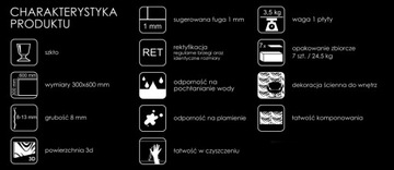 Стеклянная плитка REINSVE Серые 3D панели 600x300x8