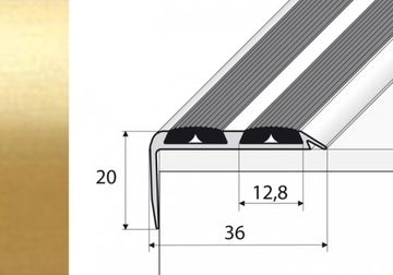 Listwa 90cm schodowa antypoślizgowa ZŁOTO A37N