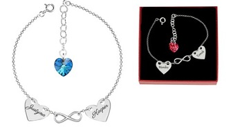 BRANSOLETKA SERCE INFINITY Z KR. SWAROVSKI GRAWER