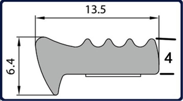 SD34 13,5х6,4 самоклеящийся уплотнитель для дверей