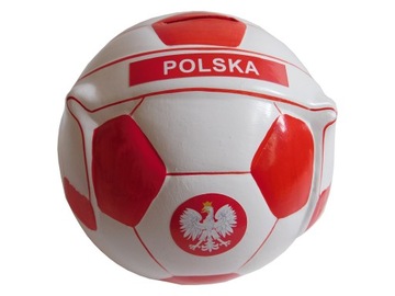 PIŁKA POLSKA POLSKI GWIAZDKĘ SKARBONKA CERAMICZNA