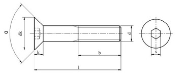 Винты с внутренним шестигранником M12x45 DIN 7991 PG A2 1 шт.