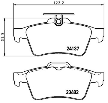 Колодки задние тормозные MAZDA 3 BK 2003-2009 1.6 2.0