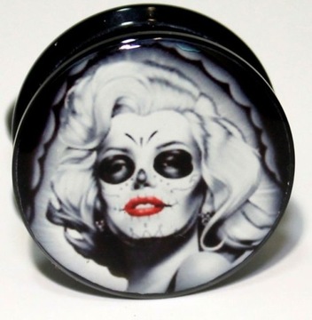 AKRYLOWY TUNEL PLUG MARILYN MONROE ZOMBIE 25 mm