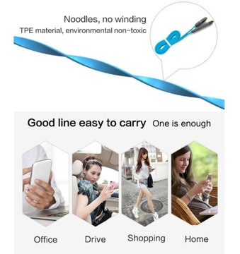 ПЛОСКИЙ КАБЕЛЬ 2-в-1 MICRO USB TYPE C, РАСШИРЕННЫЙ КАБЕЛЬ USB-C