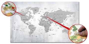 ПРОБКОВАЯ доска Карта мира со странами изображение 90x50