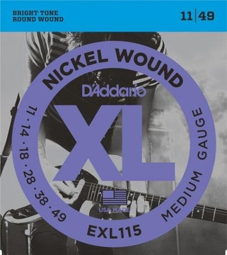 D'Addario EXL115 struny gitary elektrycznej 11-49