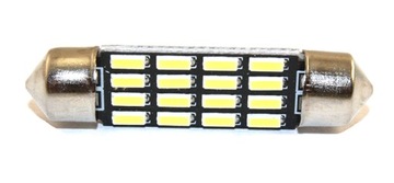 ŻARÓWKA C5W C10W BIAŁA 16 LED SMD 4014 39MM 24V