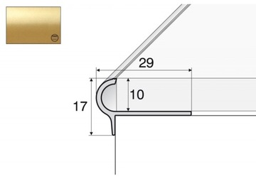 Profil schodowy półokrągły A80 - 100cm ZŁOTO