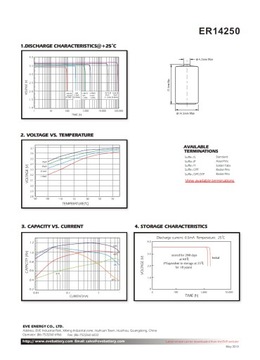 Литиевая батарея EVE ER14250 CNA (SAFT LS14250) 3,6 В