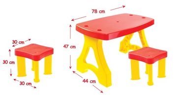 Садовый стол для пикника, 2 стула-табурета
