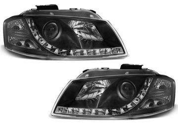 LAMPY Reflektory AUDI A3 8P 03- LED BLACK diodowe