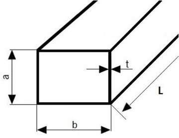 Profil stalowy zamknięty 30x10x1,5 długość 2000mm