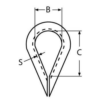 Kausza nierdzewna A4 do lin sercówka 18mm 1 szt.
