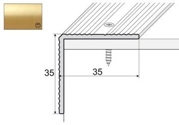 A34 Kątownik 35x35mm aluminiowy 120cm ZŁOTO