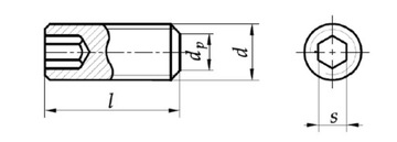 Установочный винт M24x80 с потайной головкой, черный DIN 913 1 шт.