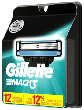 Gillette Mach 3 12шт. Сменные лезвия для ножей USA Bos