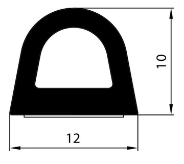 Уплотнители самоклеящиеся для окон D 12х10 мм, ЧЕРНЫЕ