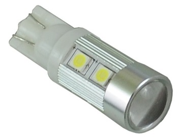 W16W LED W5W 9 x CREE + SOCZEWKA 12V 24V mega MOC