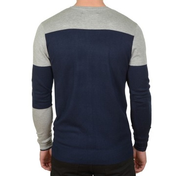 Sweter Męski Cardigan Granatowy Praca V-Neck XL