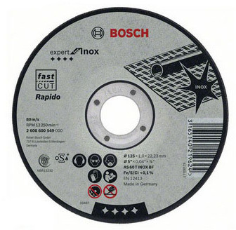 BOSCH tarcza do cięcia 125x1,0 mm INOX RAPIDO