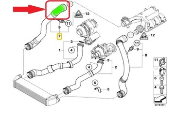 ТРУБКА ИНТЕРКУЛЕРА BMW 7 E65 745d 1161-7792630