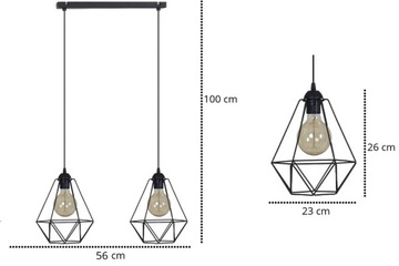 Подвесной светильник Modern Loft Retro Edison 2х60Вт