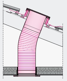 Świetlik rurowy do dachów skośnych FAKRO SFZ 550 komplet z kołnierzem