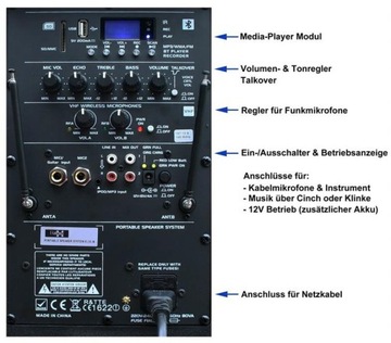 Беспроводной динамик Bluetooth USB/SD/BT/FM+микрофон