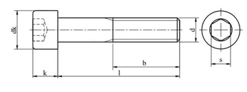 Винты M14x45 черные 12,9 DIN 912 PG 1 шт.