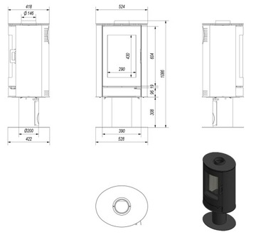 Печь отдельностоящая ECO SET KOZA AB LEG ​​S/N/DR