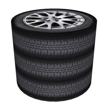 Pufa BERTONI pufy walec, lekka, stabilna wzór Tyres, Opona