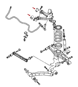 Втулка заднего верхнего поперечного рычага x2 Pajero III IV MR508131