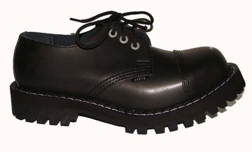 NISKIE Glany STEEL 3holes Black Rozmiar 47 SKÓRA Czarne SKÓRA NATURALNA