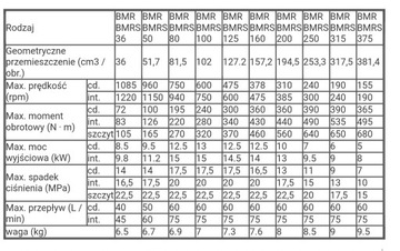 SILNIK HYDRAULICZNY BMR OMP SMR 250 cm3 WAŁEK 32mm