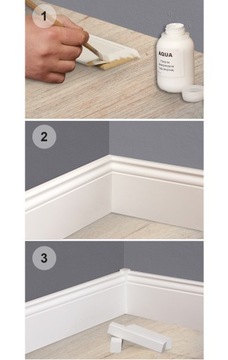 фото ориг. №4, 80x16 mm overlay floor retro frezowana white mdf decorative skirting board