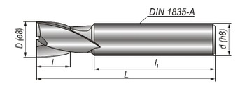 ЦИЛИНДРИЧЕСКАЯ КОНЦЕВАЯ ФРЕЗА DIN327 2-ЛЕСНИЯ 7 мм FENES FV