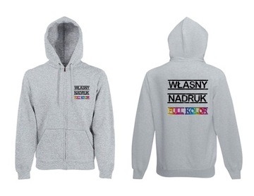 BLUZA CLASSIC ROZPINANA Z WŁASNYM NADRUKIEM XXL