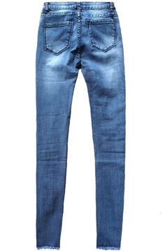 JS222 JEANS elastyczne jeansy SPODNIE RURKI XS /34