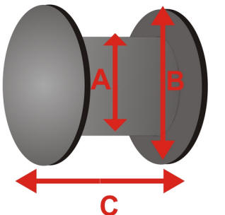 Tunel plug kamień Czarny Szary Obsydian 10mm