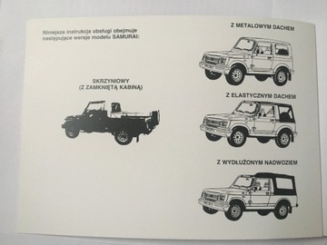 Suzuki SAMURAI руководство пользователя, эксплуатация на польском языке