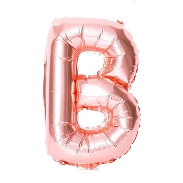 Balon Literka Litera B Urodziny Różowe Złoto 40cm