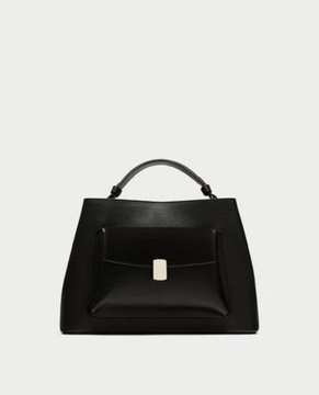 ZARA CITY Torebka WOMAN czarna saffiano 8335/204