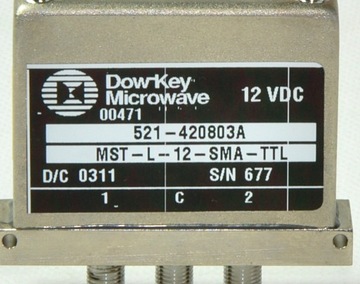 MST-L-12-SMA-TTL DOW-KEY 18GHZ 12V SPDT RF переключатель