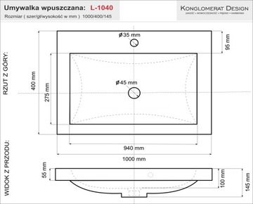 БОЛЬШАЯ раковина 100x40 белая встраиваемая Производитель PL