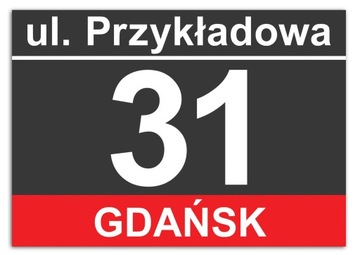 ODBLASK tabliczka ADRESOWA Z NUMEREM DOMU 30x21cm odblaskowa własny numer