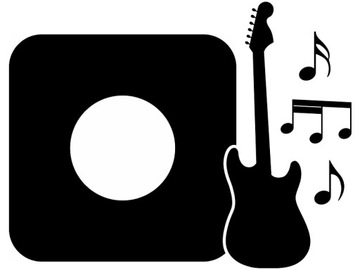 NAKLEJKA pod WŁĄCZNIK kontakt gniazdko GITARA nuty do pokoju dziecka